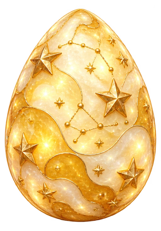 Golden egg covered in little stars
