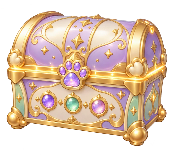 Lavender treasure chest with three gem sockets